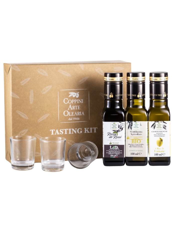 confezione degustazione olio evo e condimenti da frangitura contemporanea 